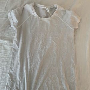 white lululemon athletic shirt